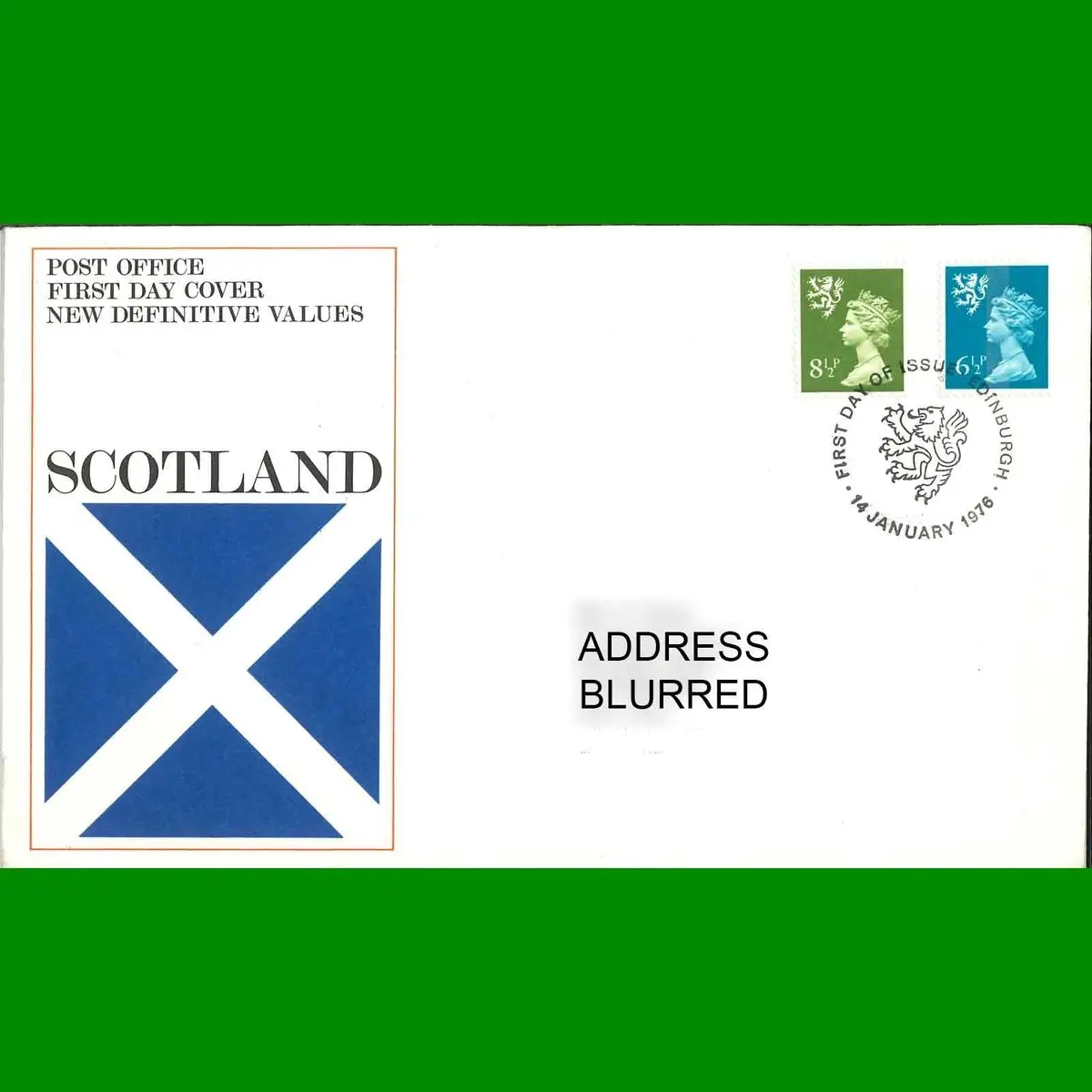 FDC Regional Definitive - Scotland, First Day Cover Stamps, 14.1.1976