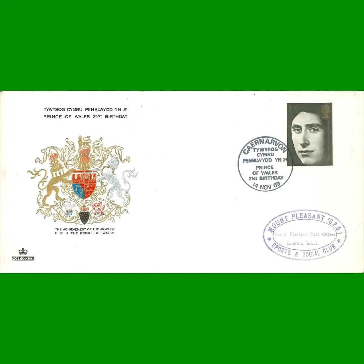 FDC 21st Birthday of Charles, Prince of Wales First Day Cover Stamp, 14.11.1969