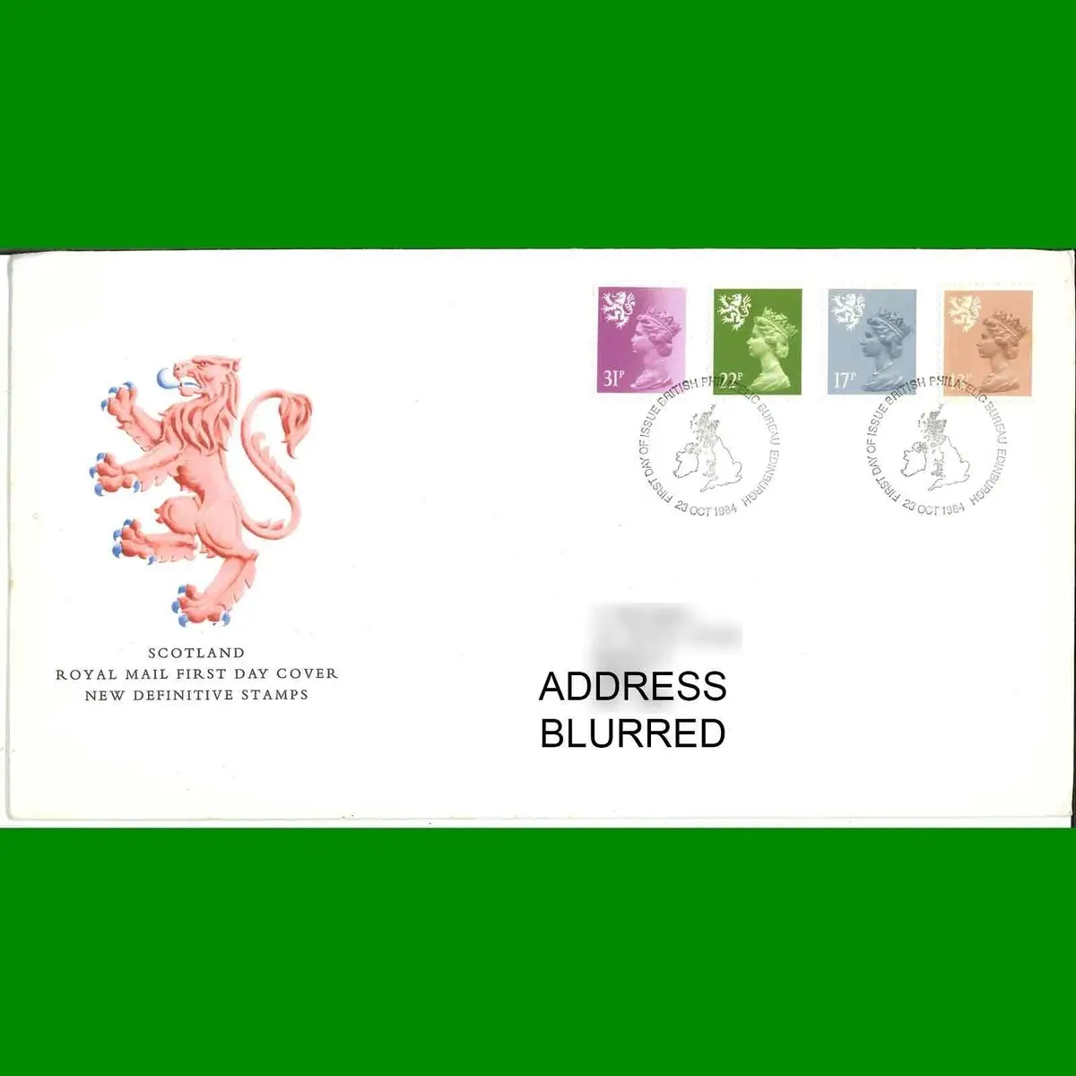 FDC Regional Definitive - Scotland, First Day Cover Stamps, 23.10.1984