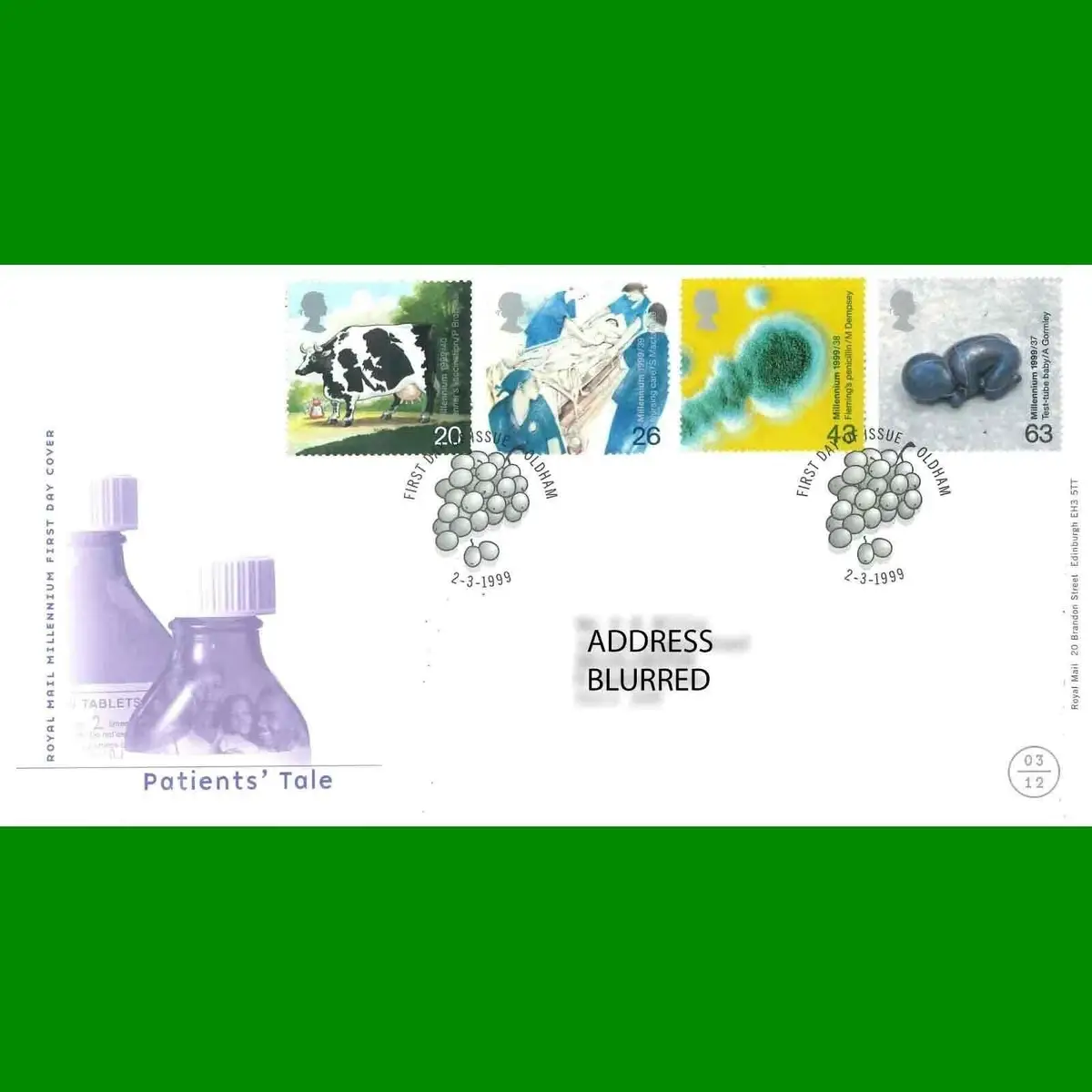 FDC Patients' Tale Commemorative Royal Mail First Day Cover Stamps 2.3.1999