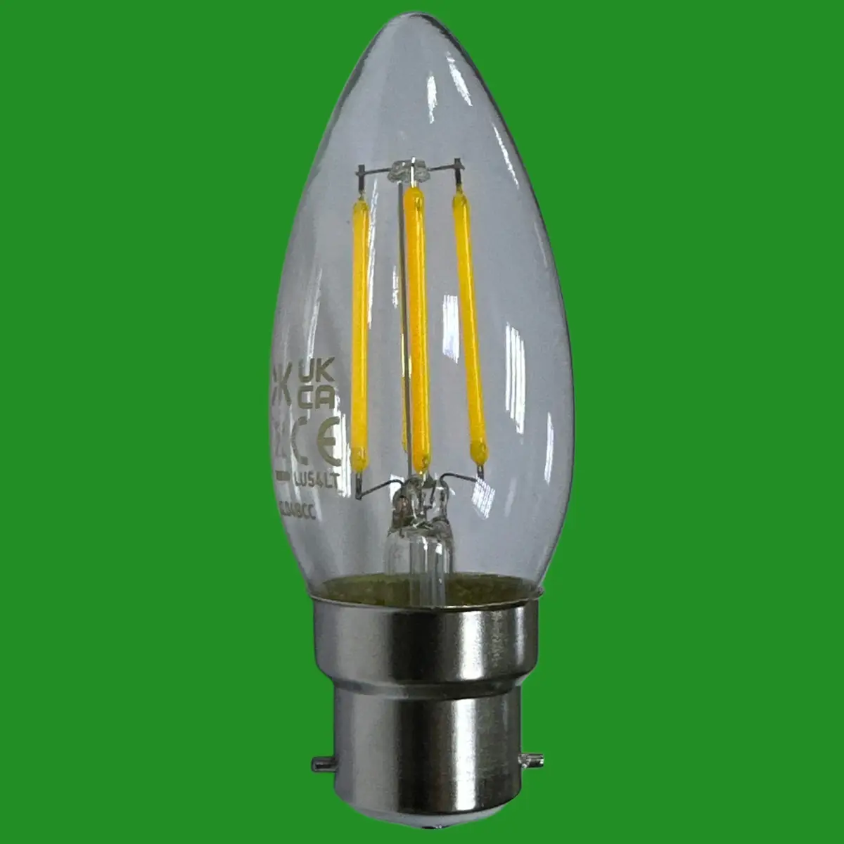 4x 4W (=40W) Knightsbridge LED Dimmable Filament Clear Candle Light Bulb BC B22 - image 2 | Free standard UK delivery included | Discount Quality Products