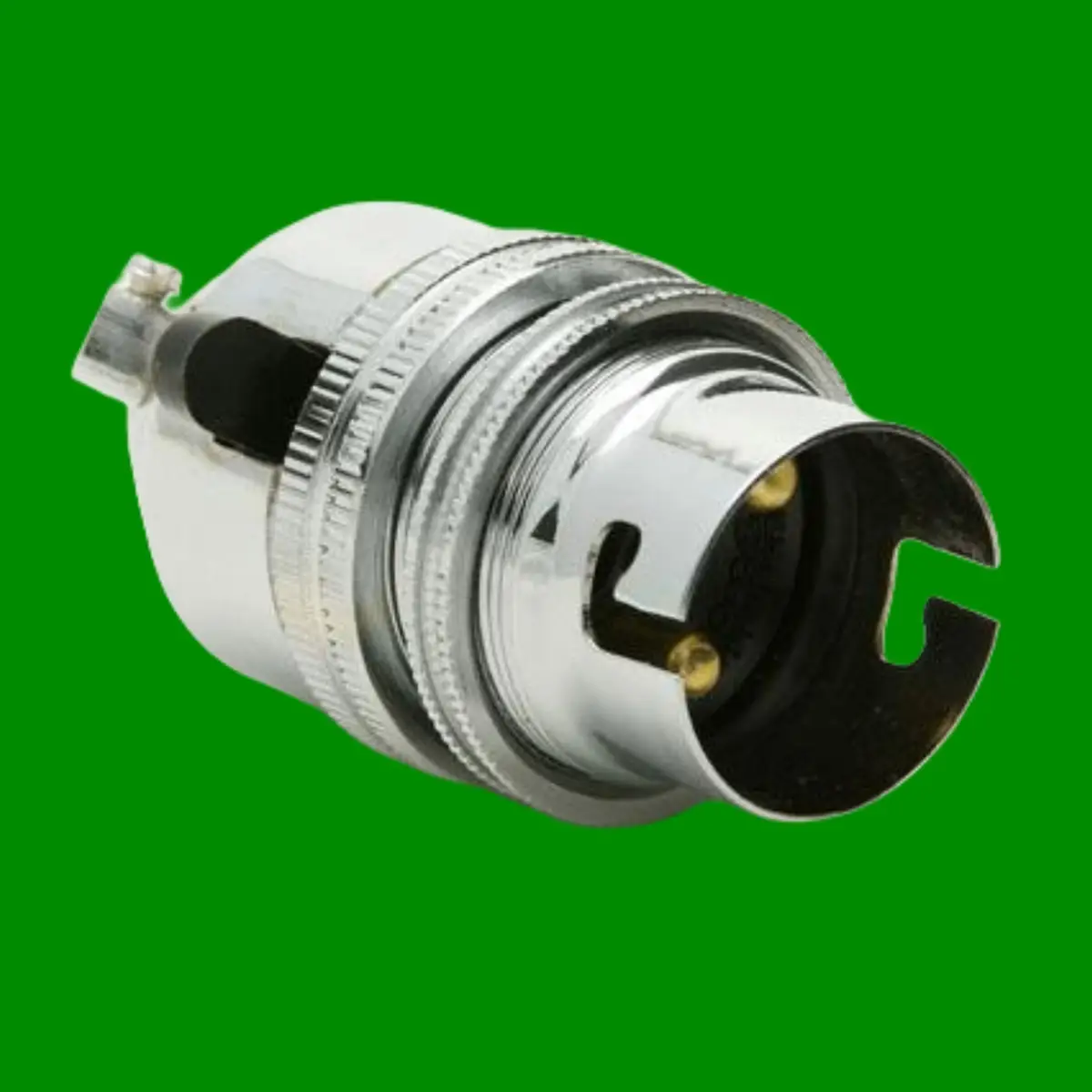 1x Chrome Bayonet Socket BC B22 M10 Entry Light Bulb Holder Switch, Shade Collar - image 2 | Free standard UK delivery included | Discount Quality Products