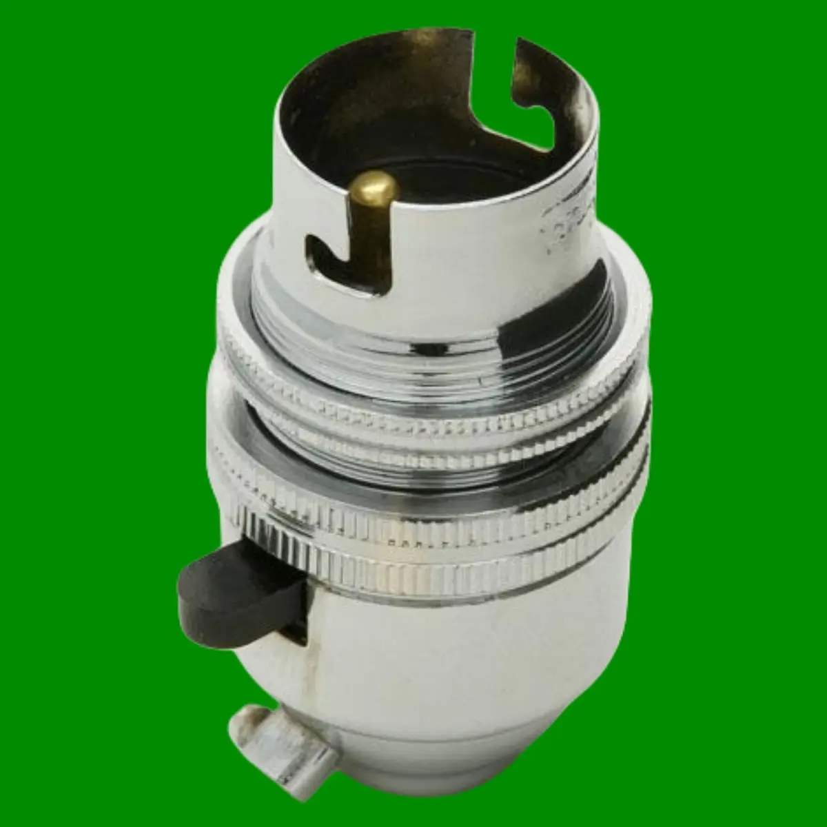 1x Chrome Bayonet Socket BC B22 M10 Entry Light Bulb Holder Switch, Shade Collar - image 3 | Free standard UK delivery included | Discount Quality Products