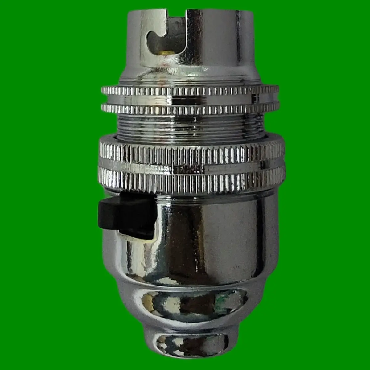 1x Chrome Bayonet Socket BC B22 M10 Entry Light Bulb Holder Switch, Shade Collar - image 8 | Free standard UK delivery included | Discount Quality Products