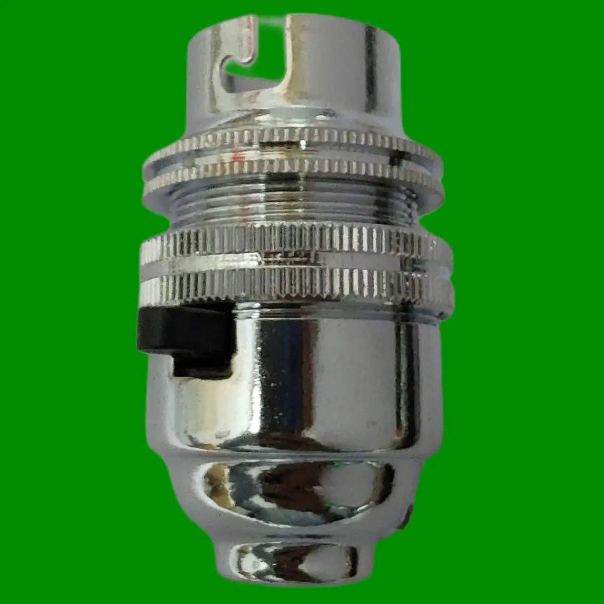 1x Chrome Bayonet Socket BC B22 M10 Entry Light Bulb Holder Switch, Shade Collar - image 9 | Free standard UK delivery included | Discount Quality Products