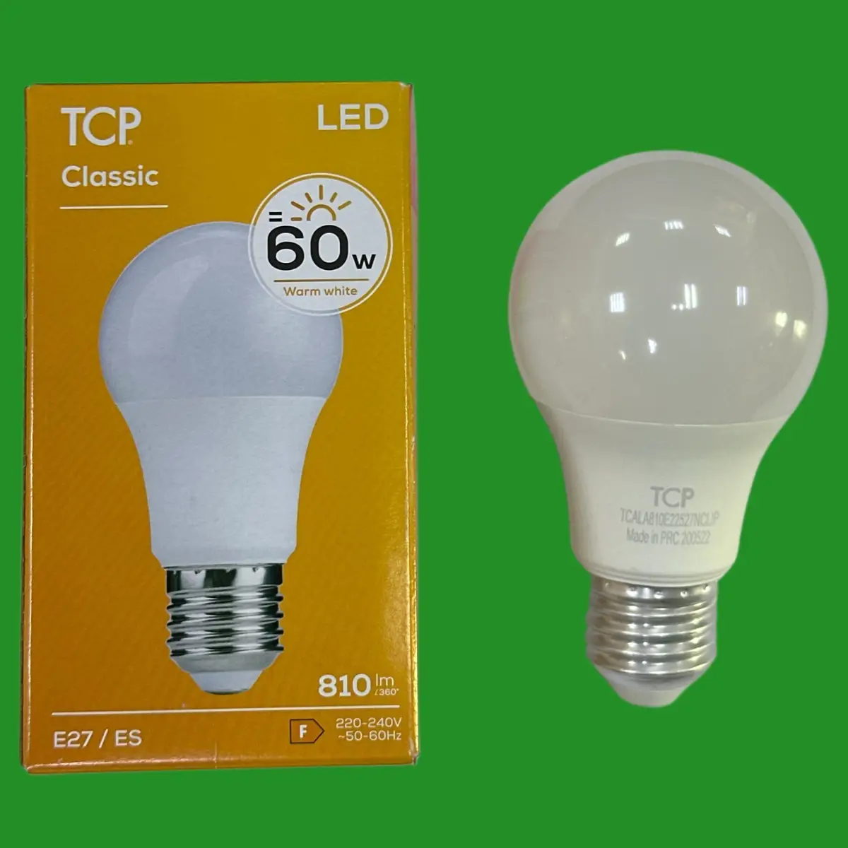 2x 9W (=60W) TCP LED GLS Light Bulbs ES E27 Edison Screw 2700K Warm White Lamp