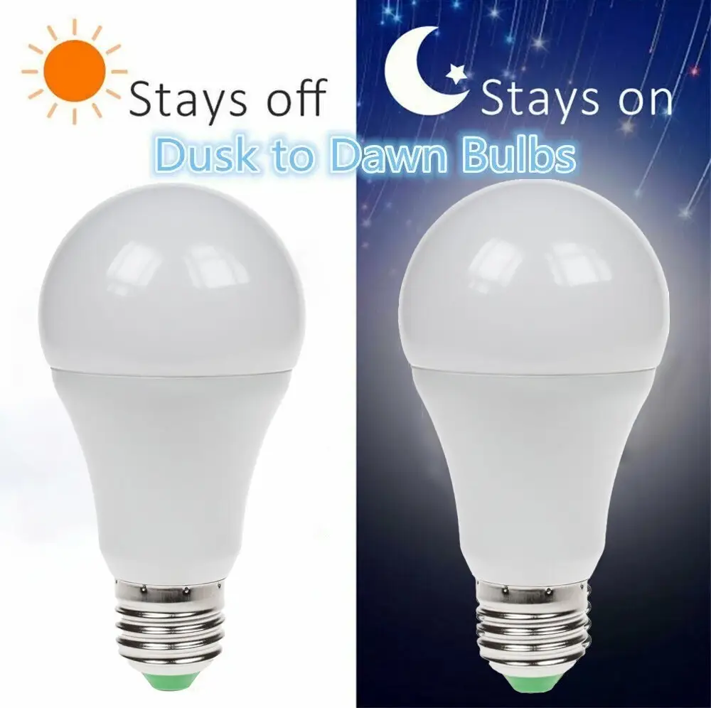 12x 6W LED GLS Dusk Till Dawn Sensor ES E27 Security Night Light Bulb 2700K Lamp