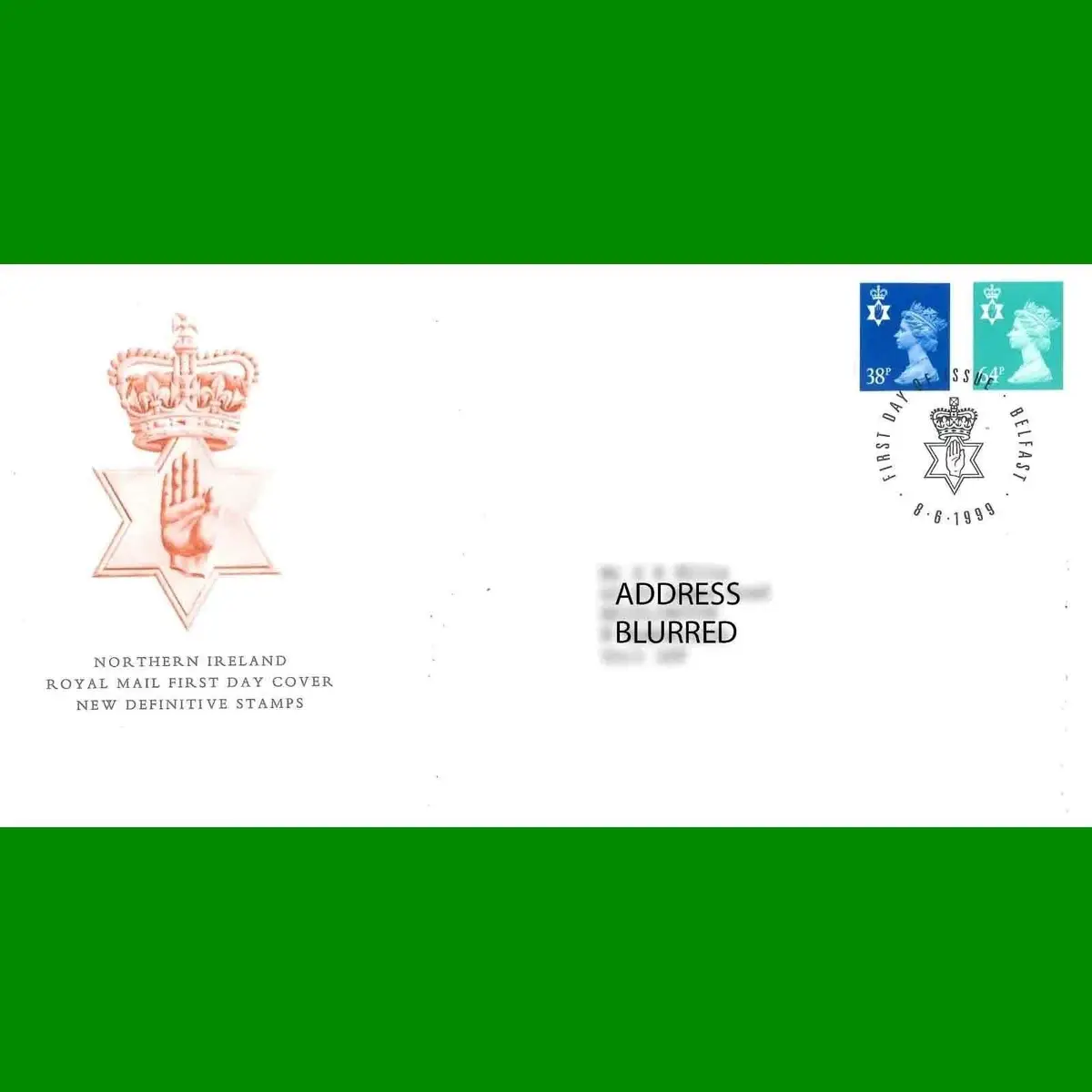 FDC Northern Ireland Definitive Royal Mail First Day Cover Stamps, 8.6.1999