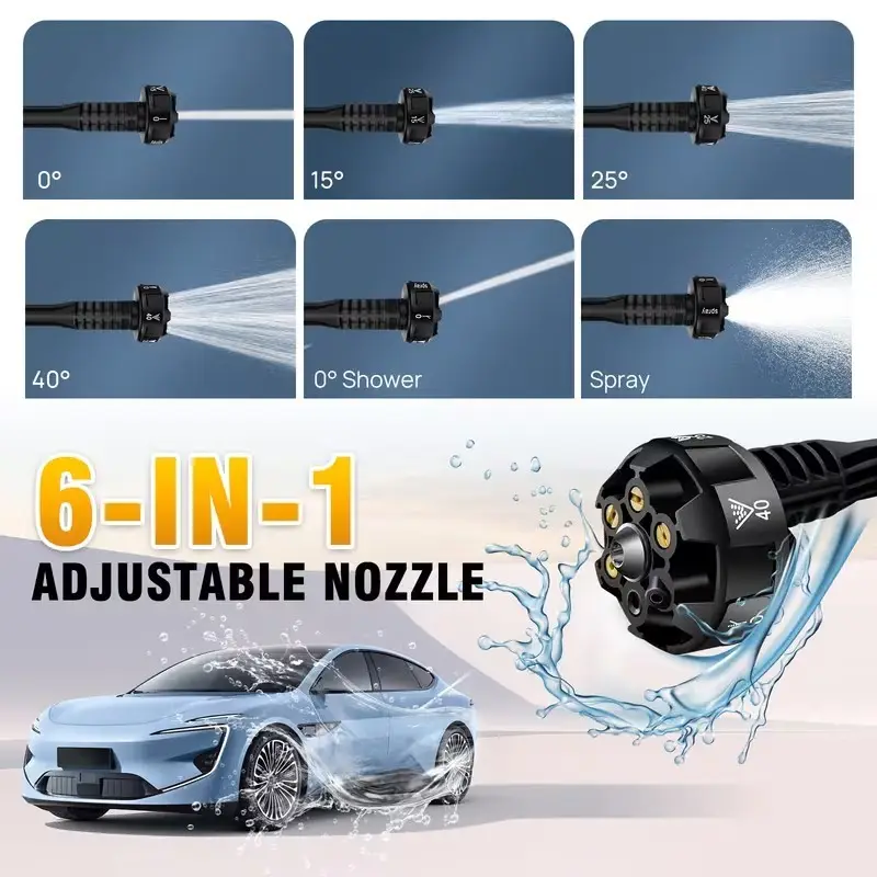 Cordless High-Pressure Washer 45 Bar 6-in-1 Nozzle, 5m Hose, 2x Battery Included - image 5 | Free standard UK delivery included | Discount Quality Products