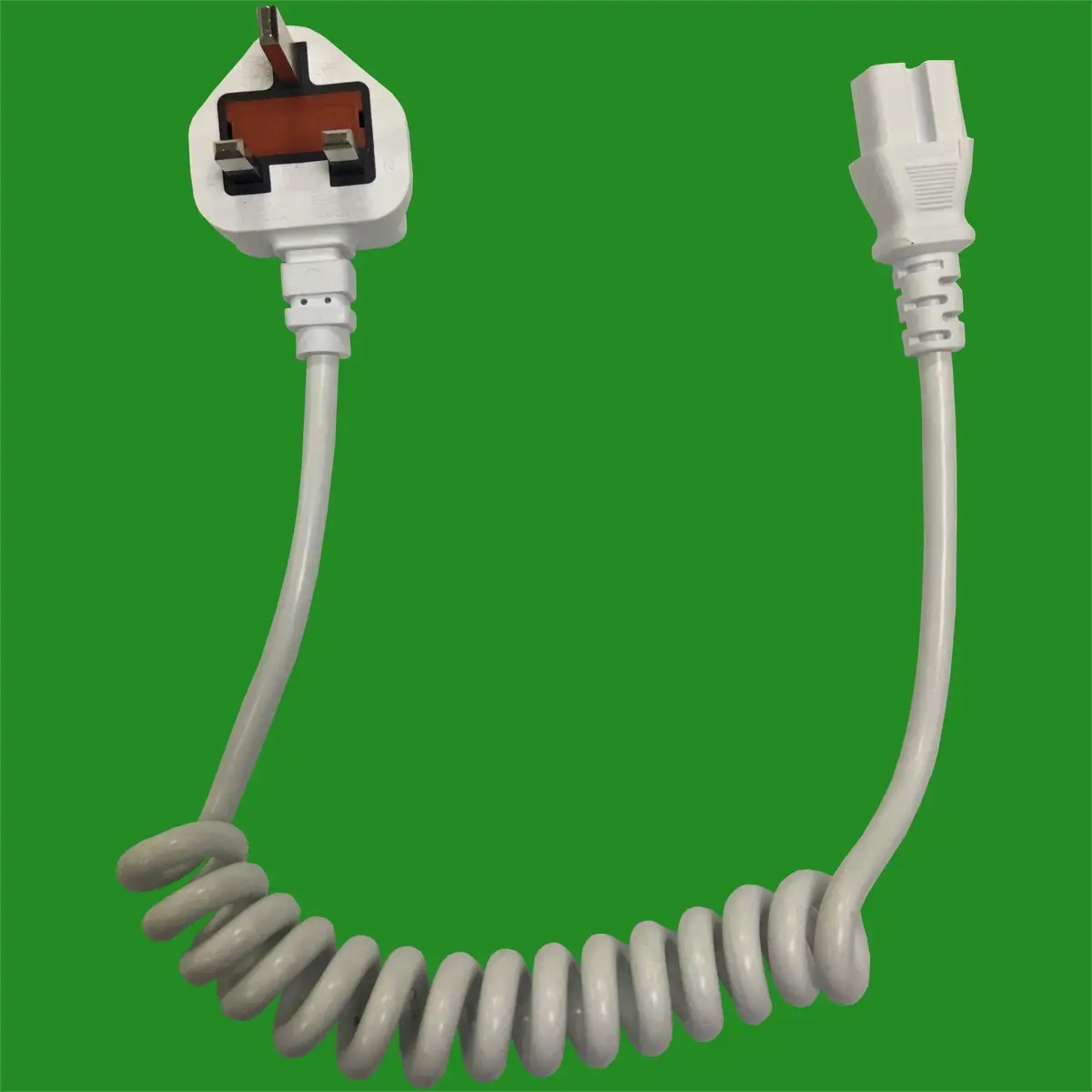 1m 3 Pin UK Mains Power Cable IEC C15 Curly Kettle Lead, Max Pin Temp 120 Deg - image 2 | Free standard UK delivery included | Discount Quality Products