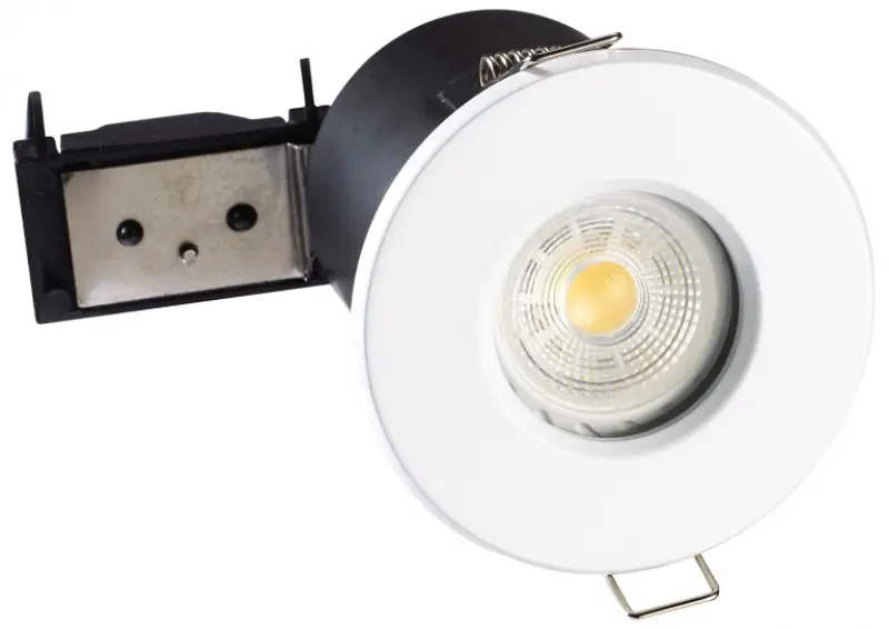 5W Fire Rated Recessed Round LED Ceiling Spot Downlight Lamp White Bezel 4000K