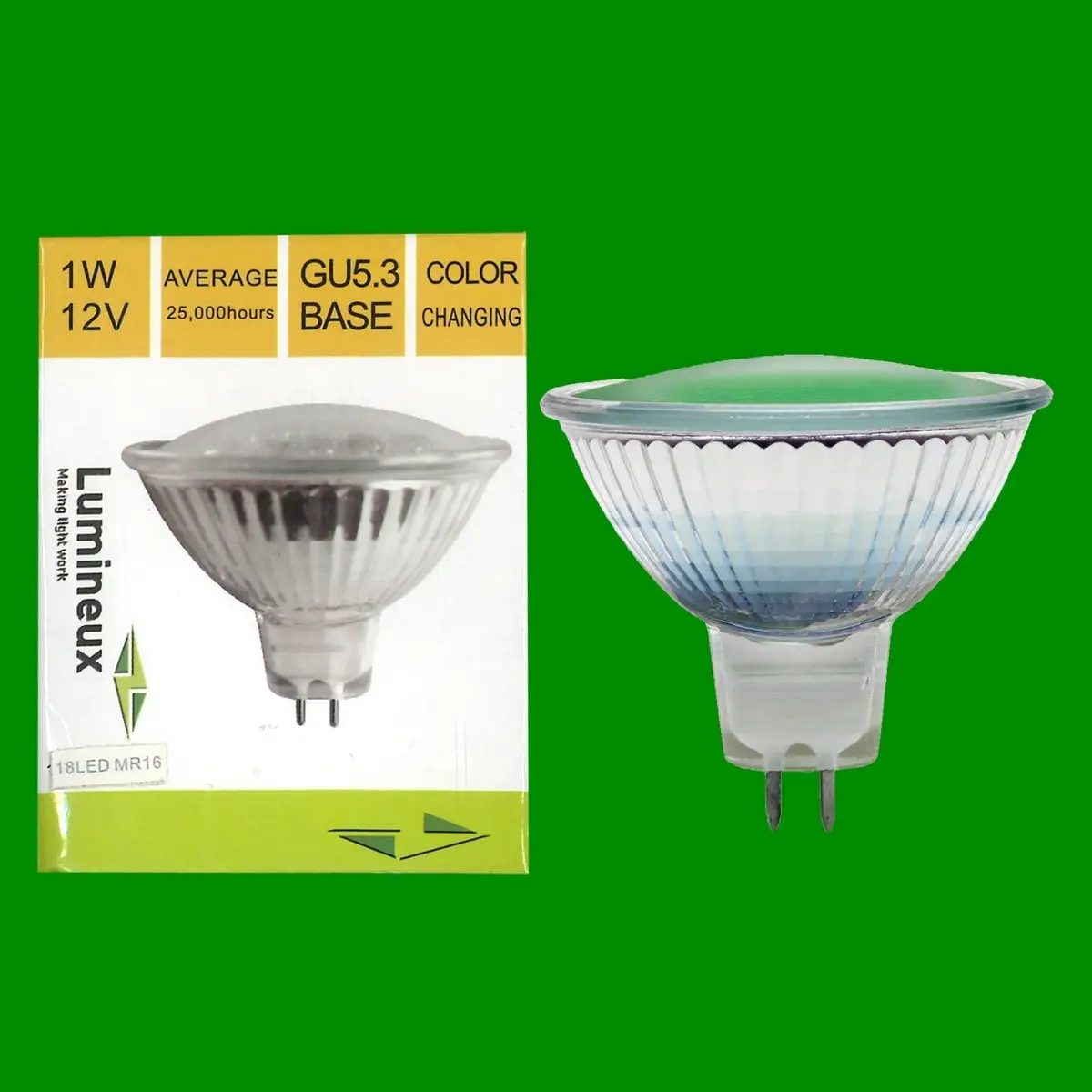 1x 1W Colour Changing MR16 12V LED Spot Light Bulbs Lamps 15° Beam GU5.3