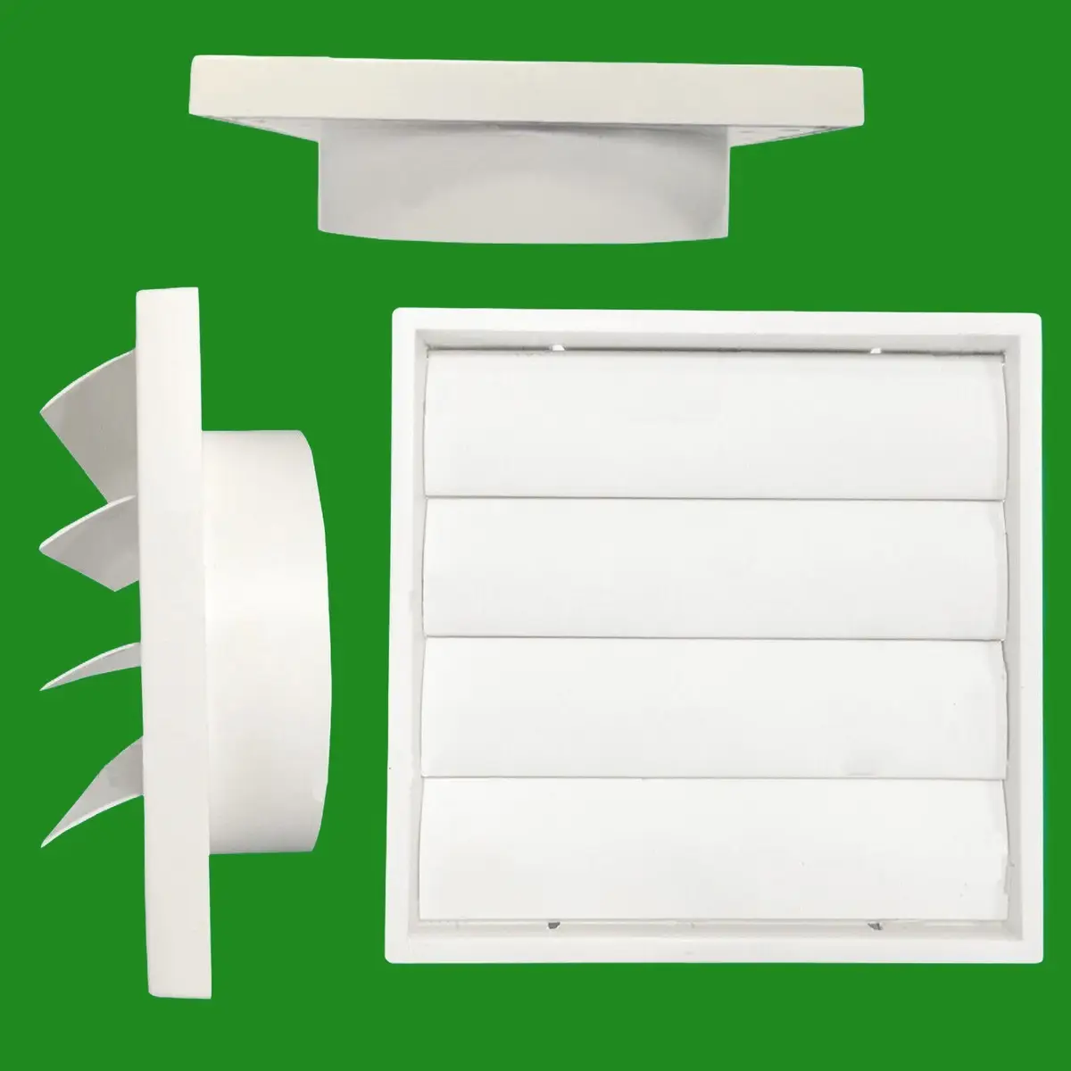 4x 150mm 6" White Gravity Flap Wall Kitchen Extractor Fan Ventilation Grille