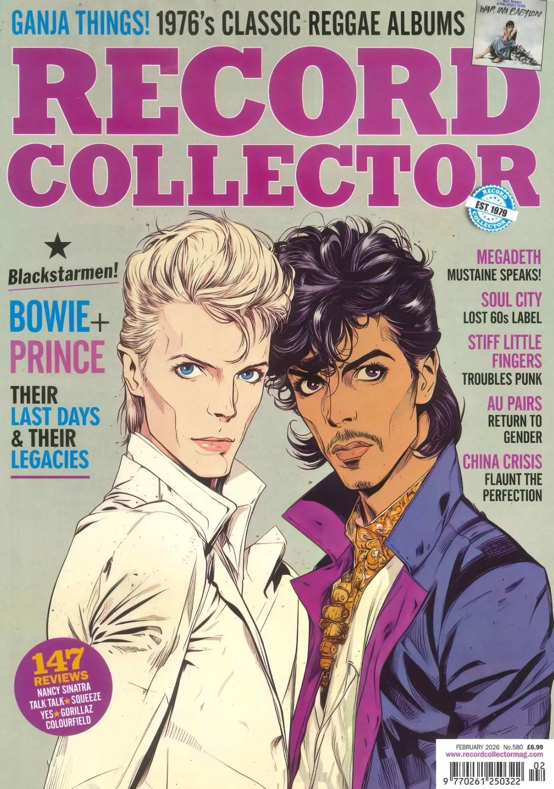 Record Collector Magazine: David Bowie, Prince, Megadeth, 1976 Reggae, Feb 2026