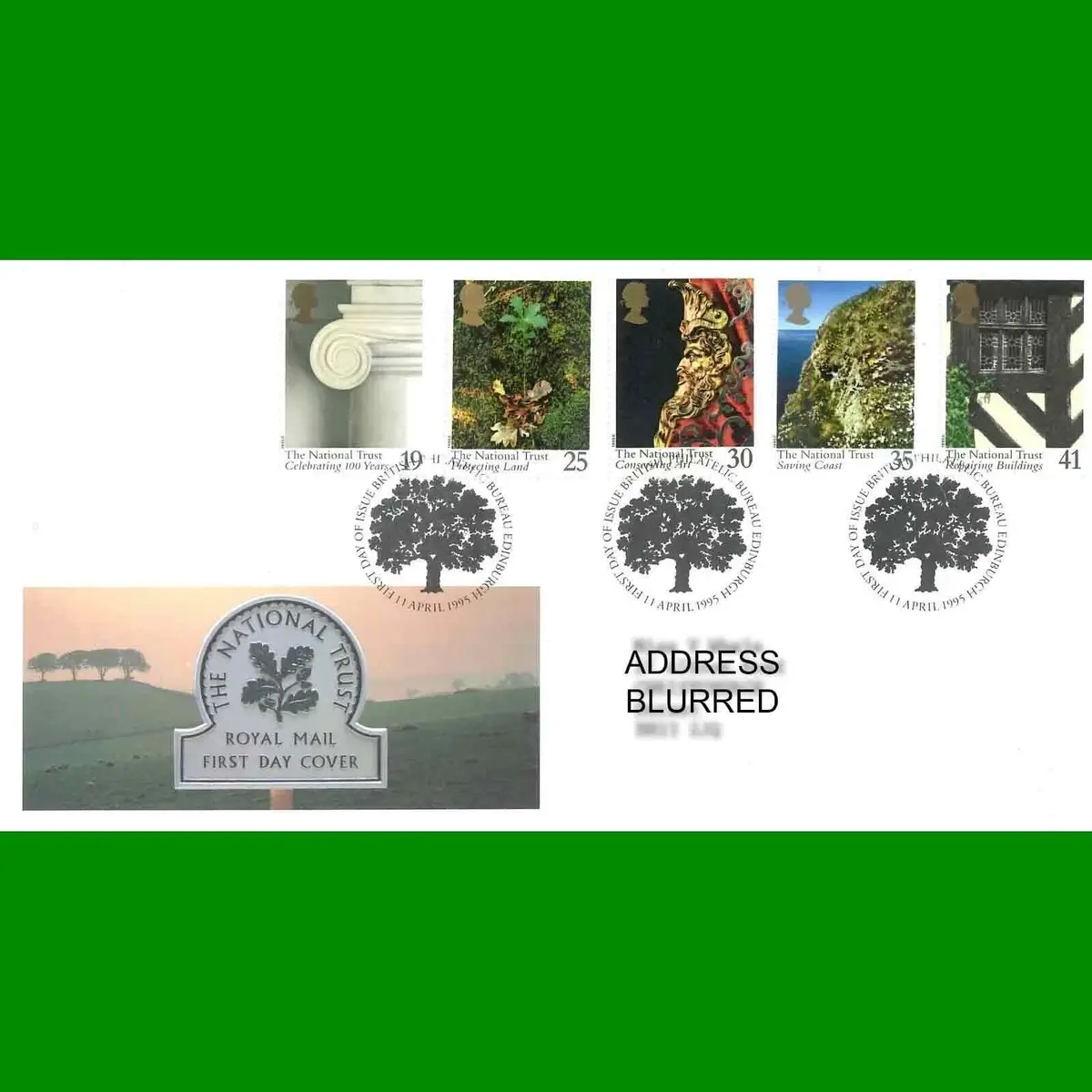 FDC The National Trust Centenary, Royal Mail First Day Cover Stamps, 11.4.1995