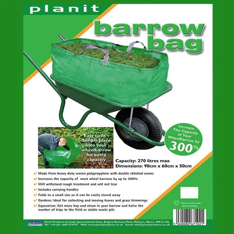 Barrow Bag, Garden Waste Disposal Triple Capacity Wheelbarrow Easy Fit 270L Bag