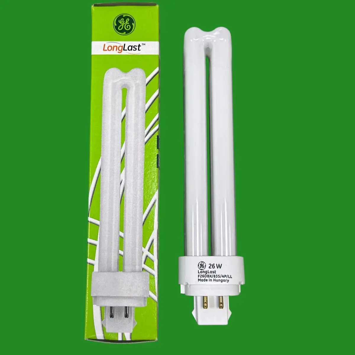 1x 26W GE G24q-3 4 pin CFL Light Bulbs 3500K Low Energy  PL PLC Biax D/E Lamp