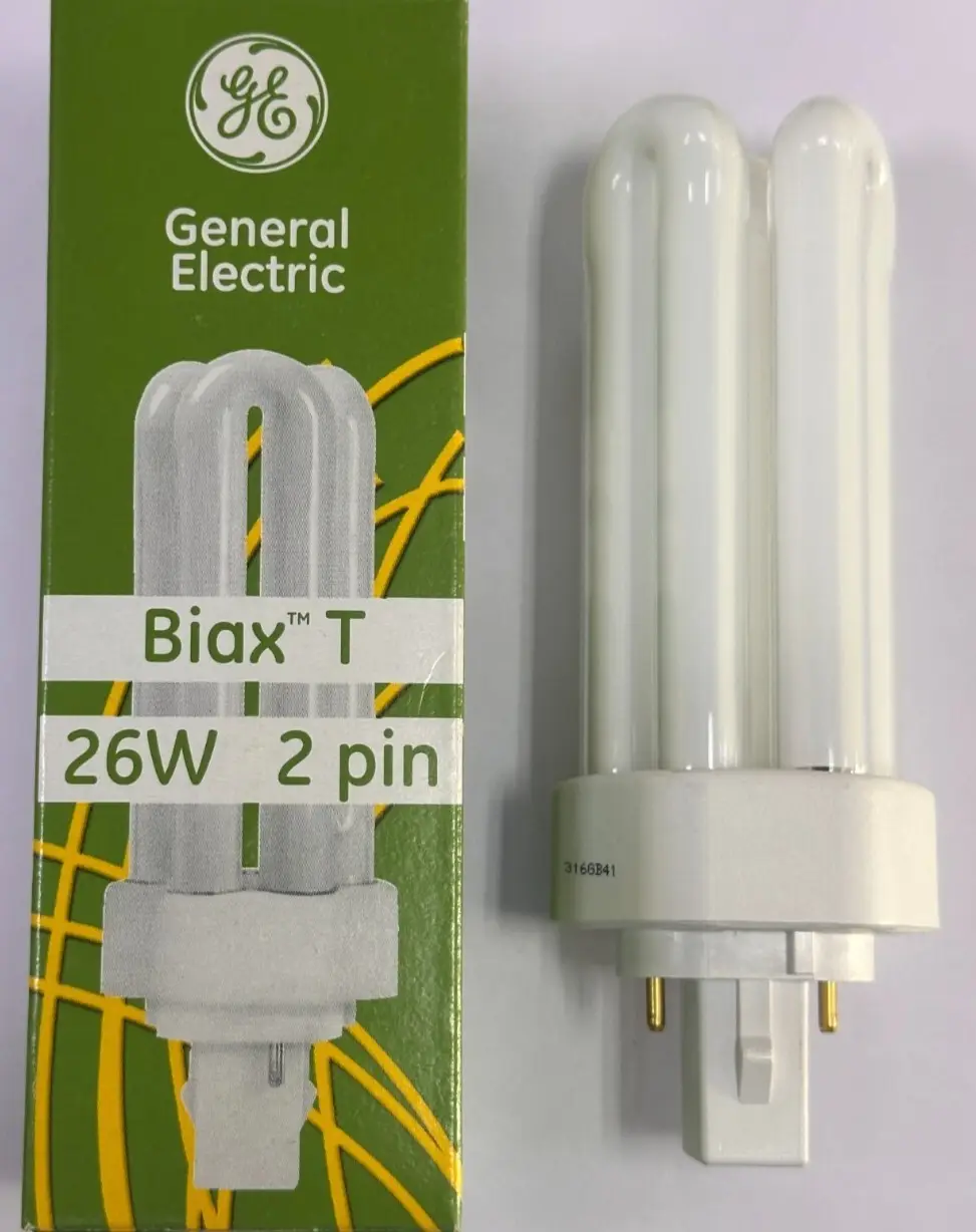 1x 26W GE GX24D-3 2 Pin CFL PL-T Triple Turn Light Bulb 840 4000K White Lamp