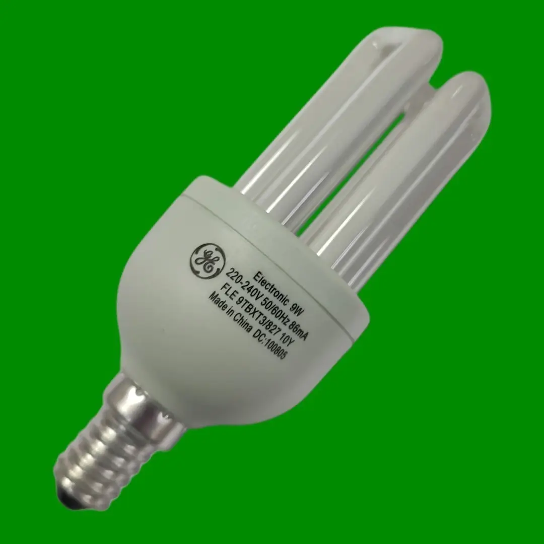 1x 9W (=43W) GE Low Energy Power Saving CFL Stick Light Bulb SES E14 Small Screw - image 2 | Free standard UK delivery included | Discount Quality Products