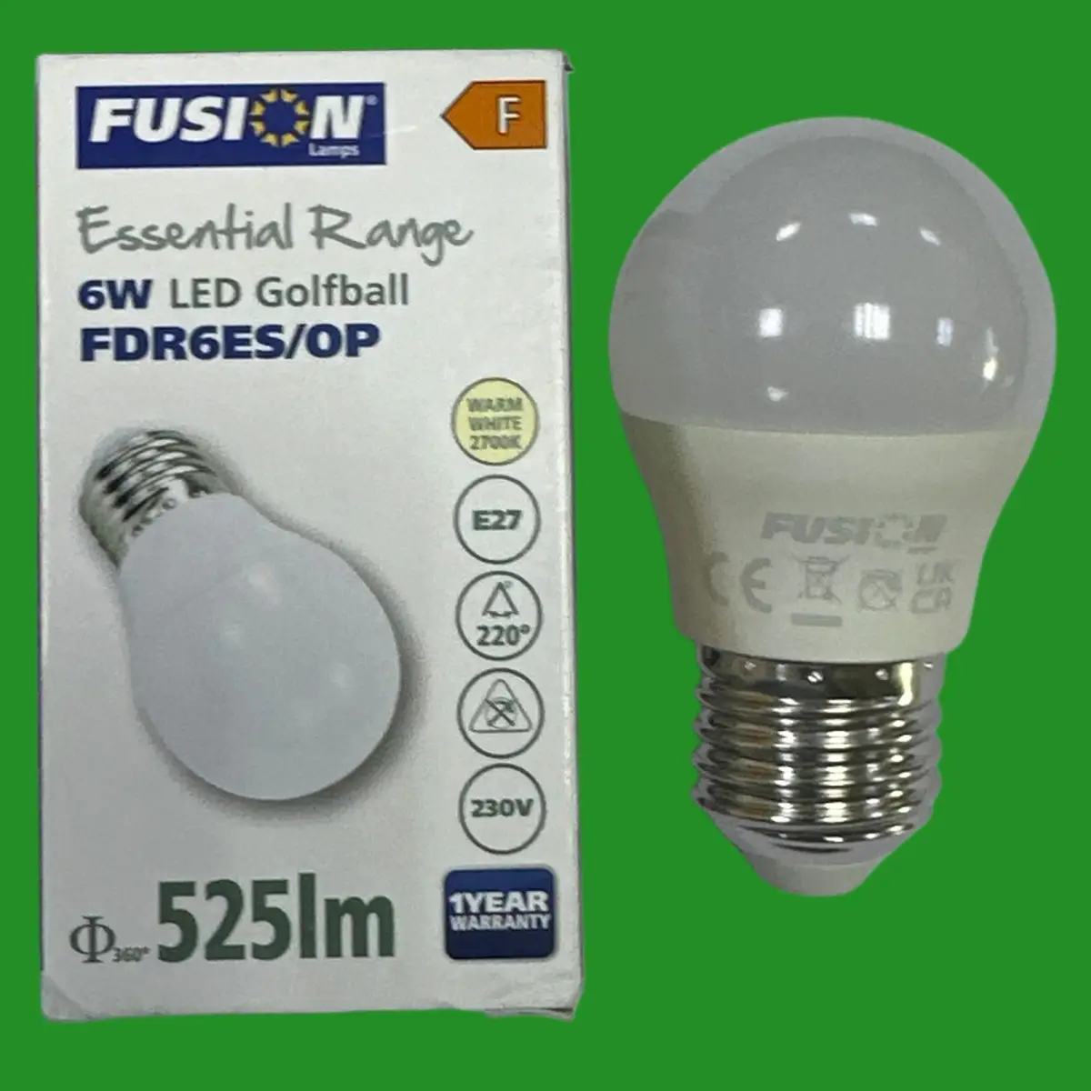 7x 6W (=40W) Fusion Opal LED Round Golf G45 Light Bulb ES E27 Edison Screw 2700K