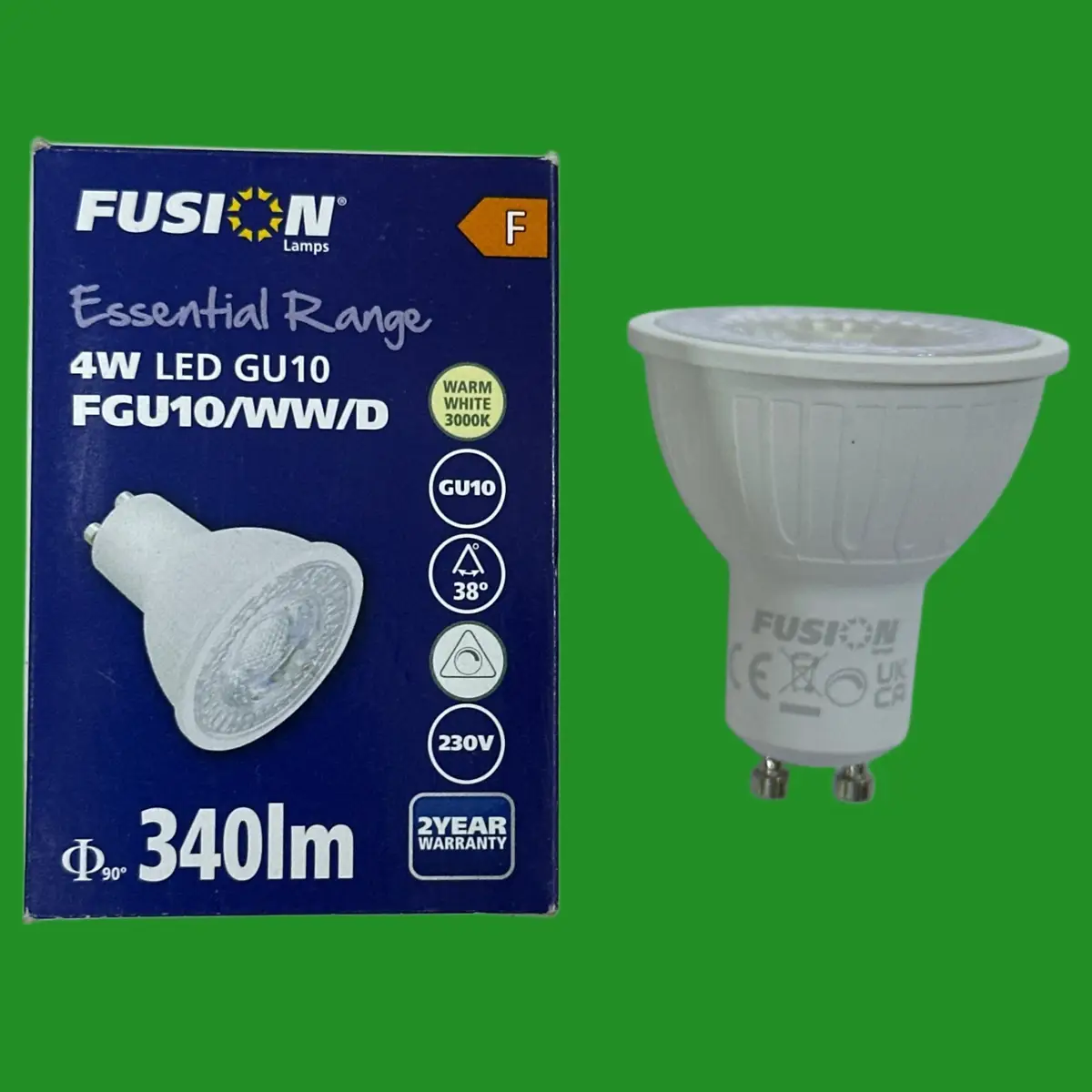 2x 4W (=50W) Fusion Dimmable GU10 LED Reflector Spot light Bulbs 3000K Lamp