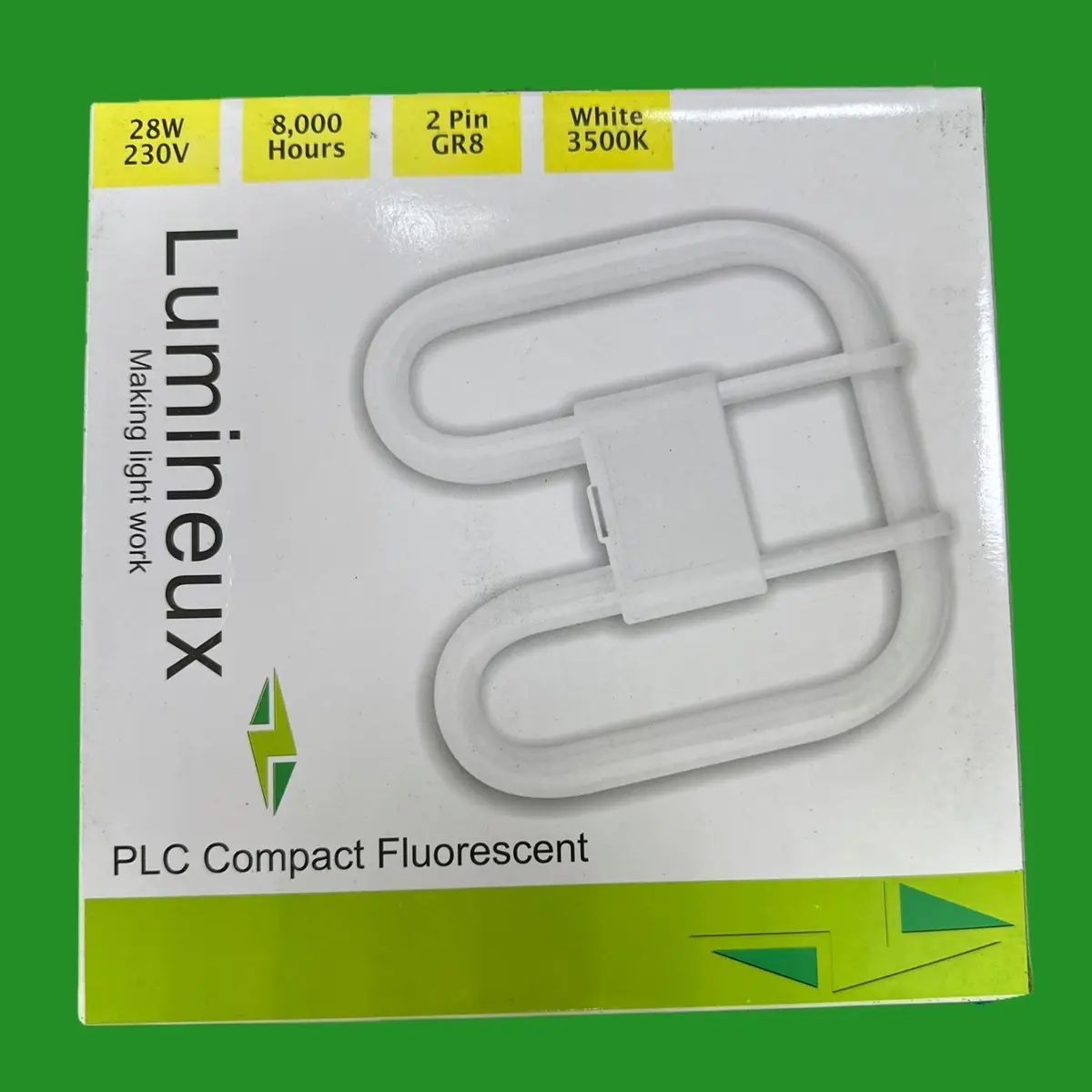 28W Lumineux GR8 2 Pin CFL Square 2D Tube Light Bulb Double D Lamp 3500K White - image 2 | Free standard UK delivery included | Discount Quality Products