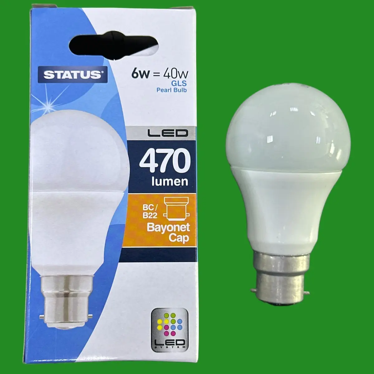 5x 6W (=40W) LED GLS Pearl Light Bulbs BC B22 Lamp, 2700K Warm White 470Lm