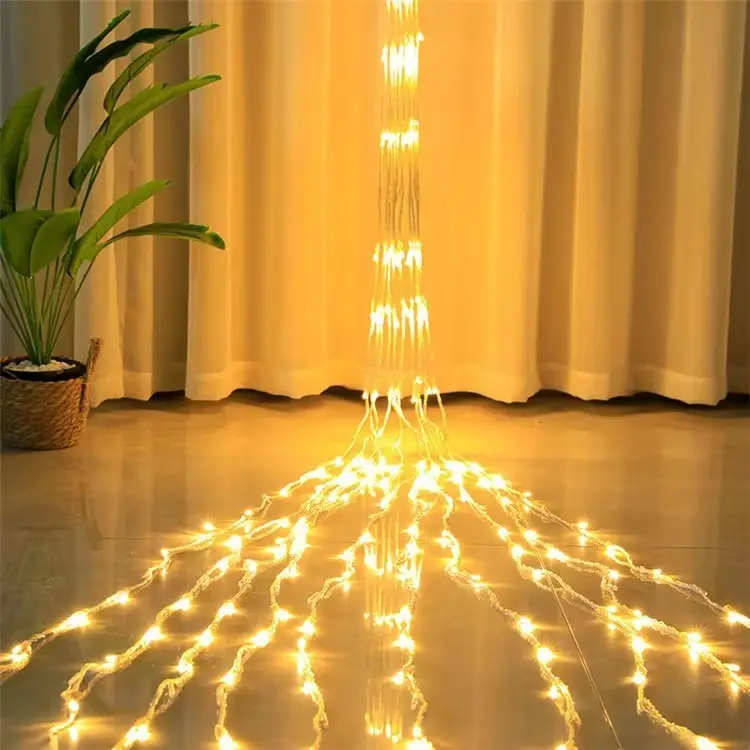 2m x 2m 400 LED Fairy Waterfall String Warm Lights Bar Window Entrance Christmas
