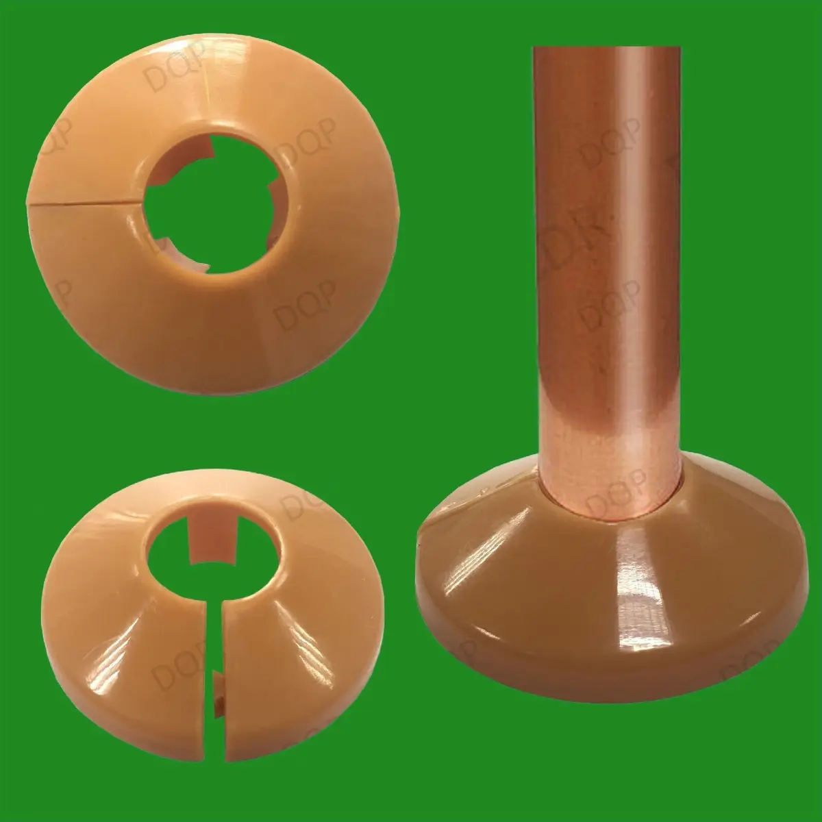 20x Brown Plastic Radiator Pipe Collars, For 15mm Pipes Easy Fit Flooring Covers