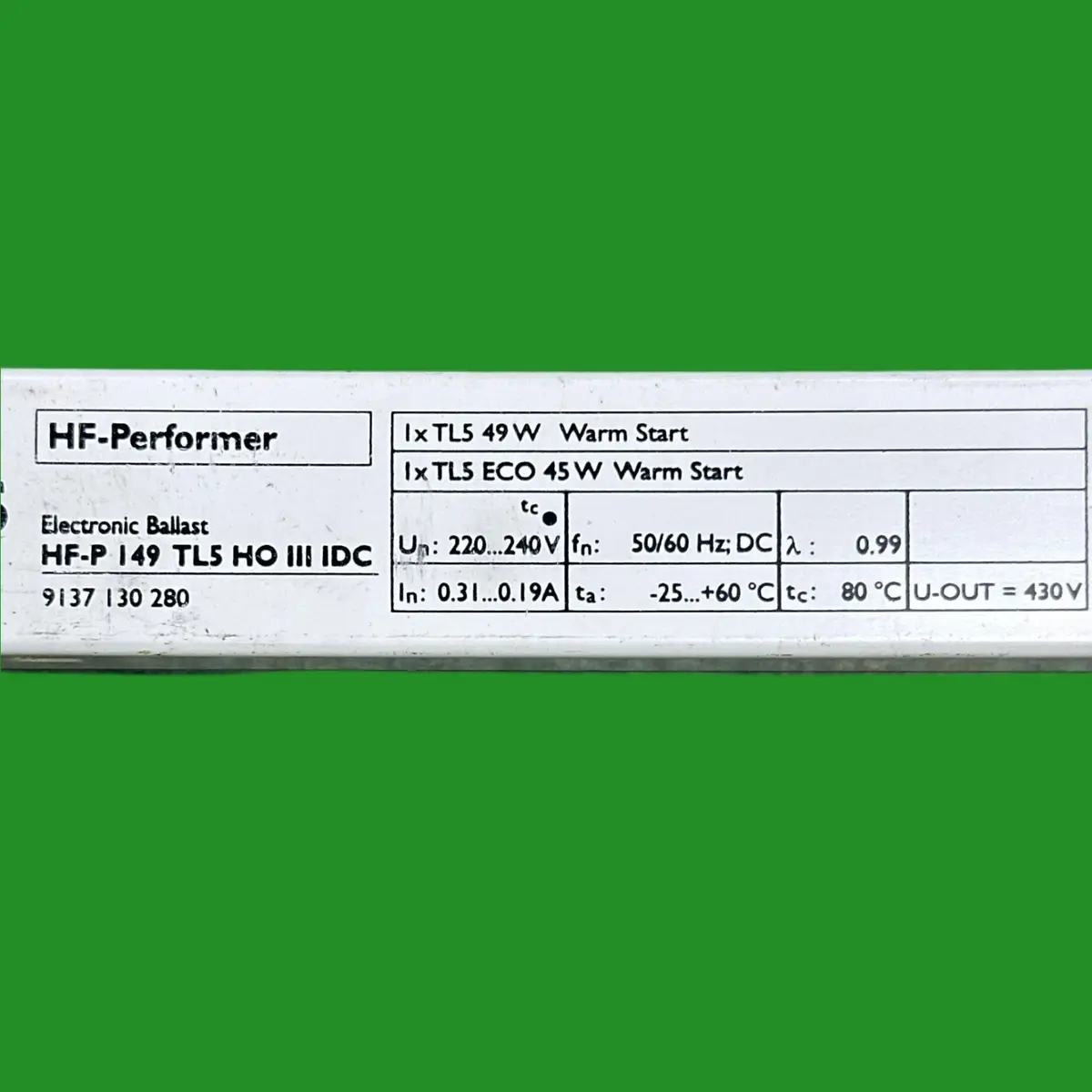 Philips HF-P 149 TL5 HO III IDC Electronic Ballast 45W 49W T5 Fluorescent Tubes - image 2 | Free standard UK delivery included | Discount Quality Products