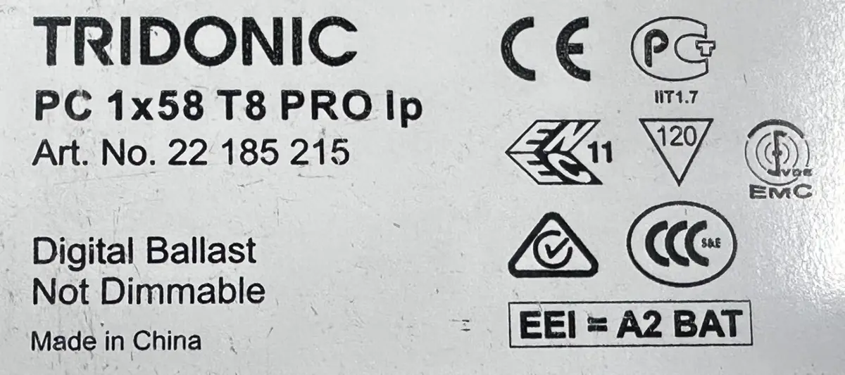 Tridonic PC 1x58 58W T8 TC-L Pro Fluorescent Tube Light Digital Ballast 22185215 - image 4 | Free standard UK delivery included | Discount Quality Products