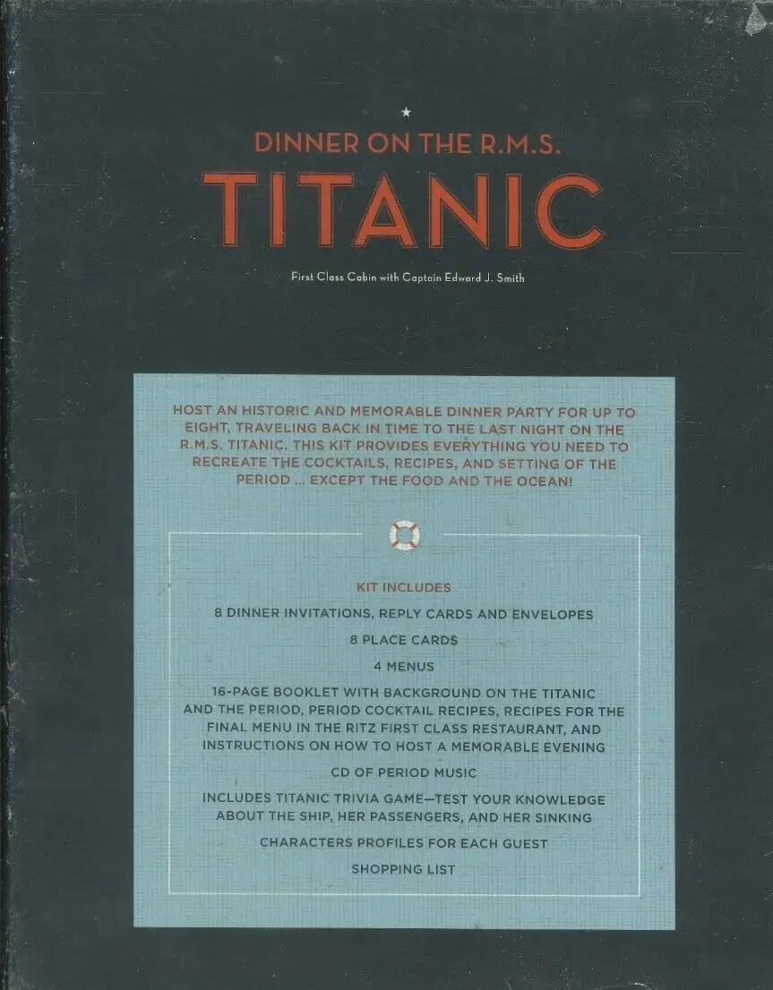 Dinner On The R.M.S. TITANIC Party Game, Trivia Cards, Music CD, Recipes, Menus - image 3 | Free standard UK delivery included | Discount Quality Products