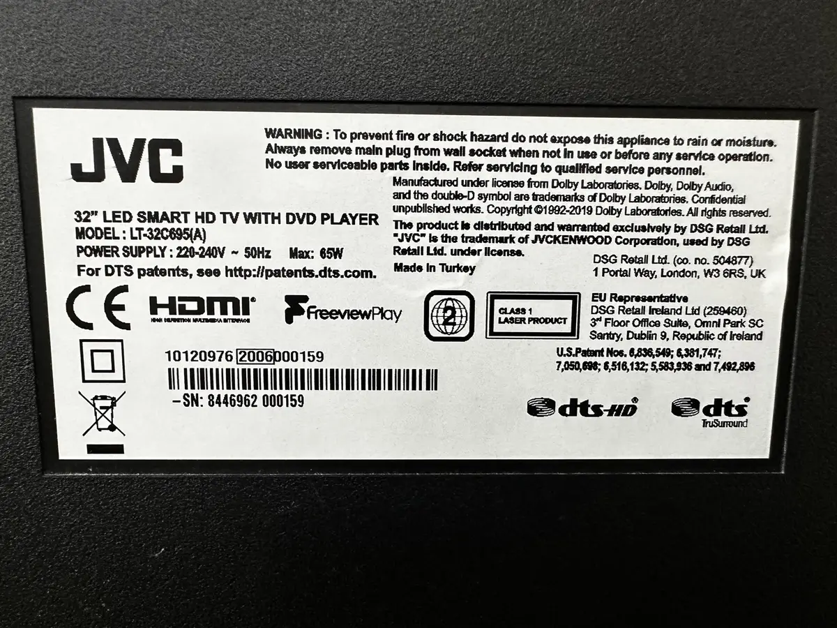 JVC LT-32C695(A) 32" LED Smart HD & DVD Player, Faulty for Spares or Repair - image 3 | Free standard UK delivery included | Discount Quality Products
