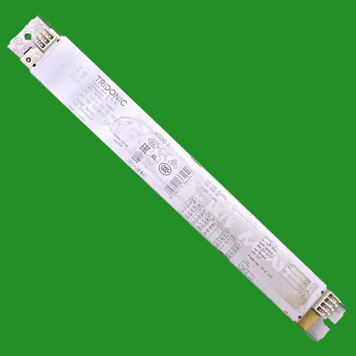 Tridonic 1x14-35 Electronic Ballast 1x 14W 21W 28W 35W T5 Fluorescent Tube Light