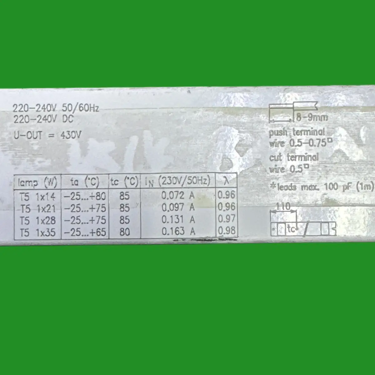 Tridonic 1x14-35 Electronic Ballast 1x 14W 21W 28W 35W T5 Fluorescent Tube Light - image 3 | Free standard UK delivery included | Discount Quality Products