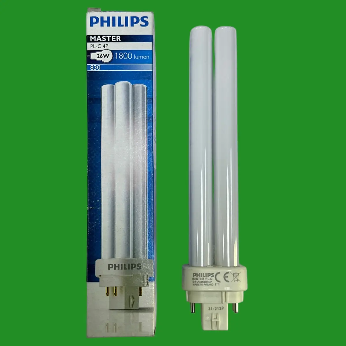 26W Philips Dimmable G24q-3, 4 pin, 3000K Low Energy CFL Light Bulb PL PLC Lamp