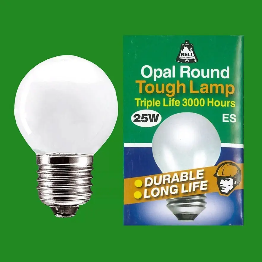10x 25W Bell Golf Frosted Tough Lamp Dimmable ES E27 Edison Screw Light Bulb
