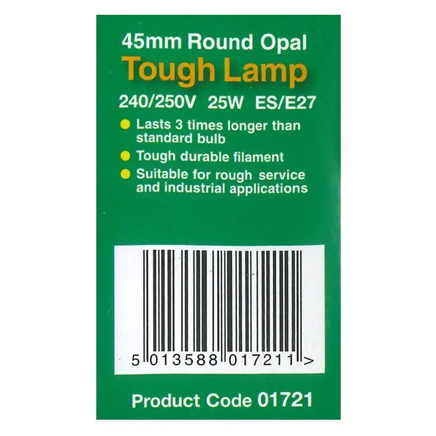 10x 25W Bell Golf Frosted Tough Lamp Dimmable ES E27 Edison Screw Light Bulb - image 2 | Free standard UK delivery included | Discount Quality Products