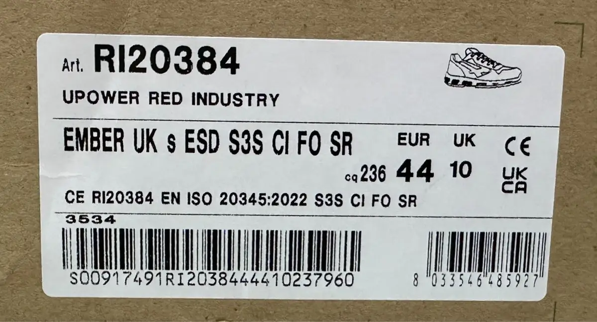 U-Power Ember S3 SR CI ESD Steel Toe Cap Safety Work Shoe Trainers UK 10 R120384 - image 7 | Free standard UK delivery included | Discount Quality Products