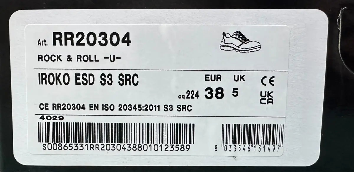 U-Power IROKO ESD S3 SRC Metal Free Cap Safety Work Shoe Trainers UK 5 RR20304 - image 5 | Free standard UK delivery included | Discount Quality Products