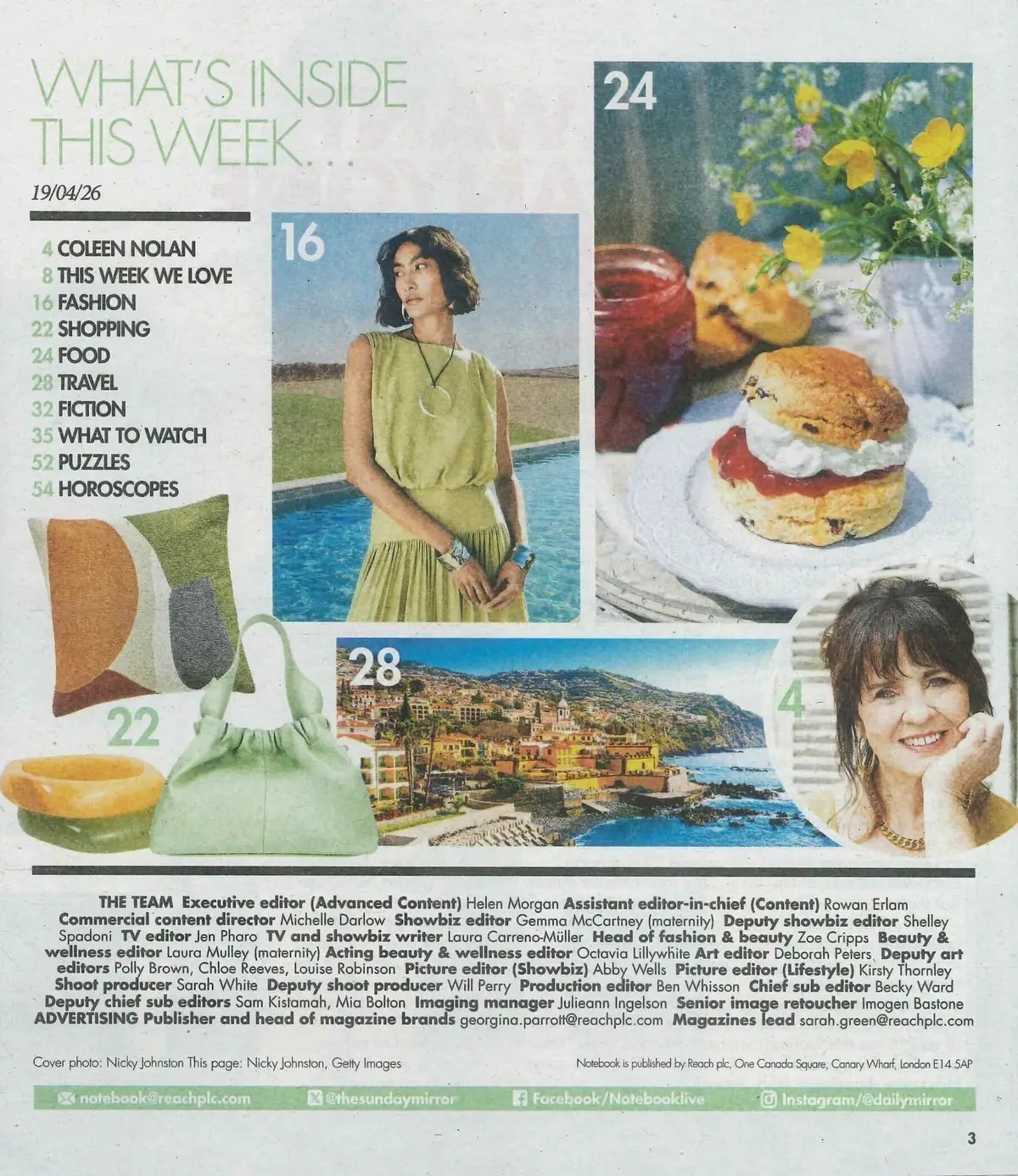 Sunday Mirror Notebook Magazine: Coleen Nolan, Madeira, Spring Fashion, 19.4.26 - image 3 | Free standard UK delivery included | Discount Quality Products