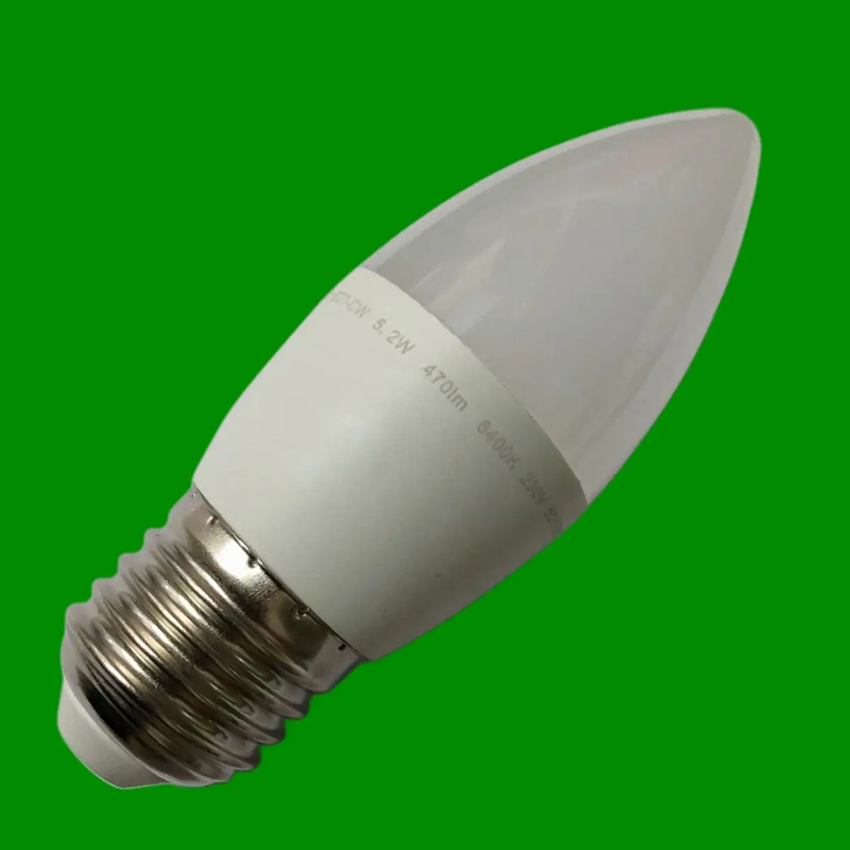 2x 5.2W LED (=40W) Candle Light Bulbs ES E27 Edison Screw 6500K Daylight White - image 2 | Free standard UK delivery included | Discount Quality Products