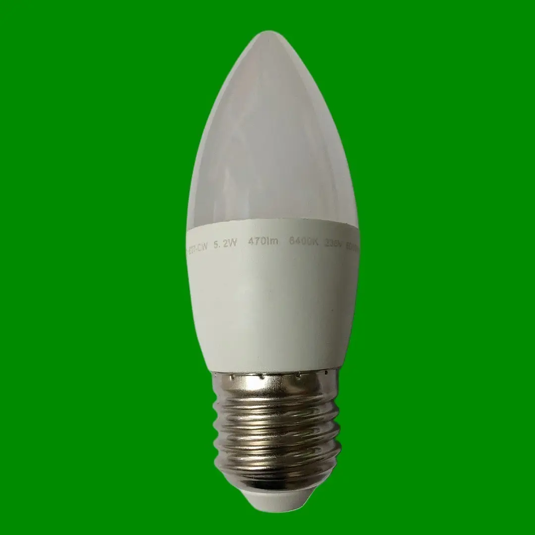 2x 5.2W LED (=40W) Candle Light Bulbs ES E27 Edison Screw 6500K Daylight White - image 3 | Free standard UK delivery included | Discount Quality Products
