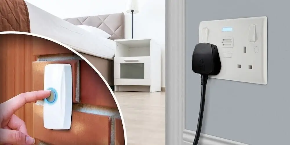 2 Gang Switched Mains Socket 13A with Integrated Chime, Push Button Door Bell BG - image 3 | Free standard UK delivery included | Discount Quality Products