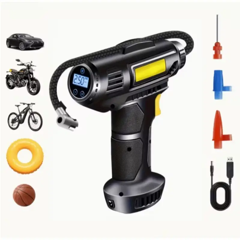 Cordless Digital Tyre Inflator Air Compressor for Car, Bicycle, Inflatable, Bike