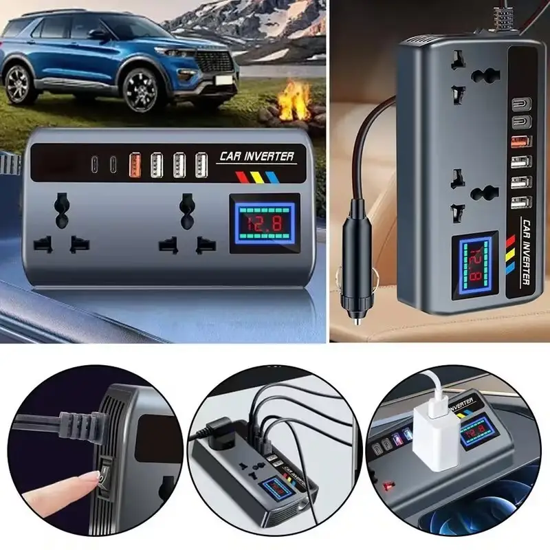 Car Power Inverter 12V/24V to 220V Portable Converter Fast Charge USB & Type-C - image 3 | Free standard UK delivery included | Discount Quality Products