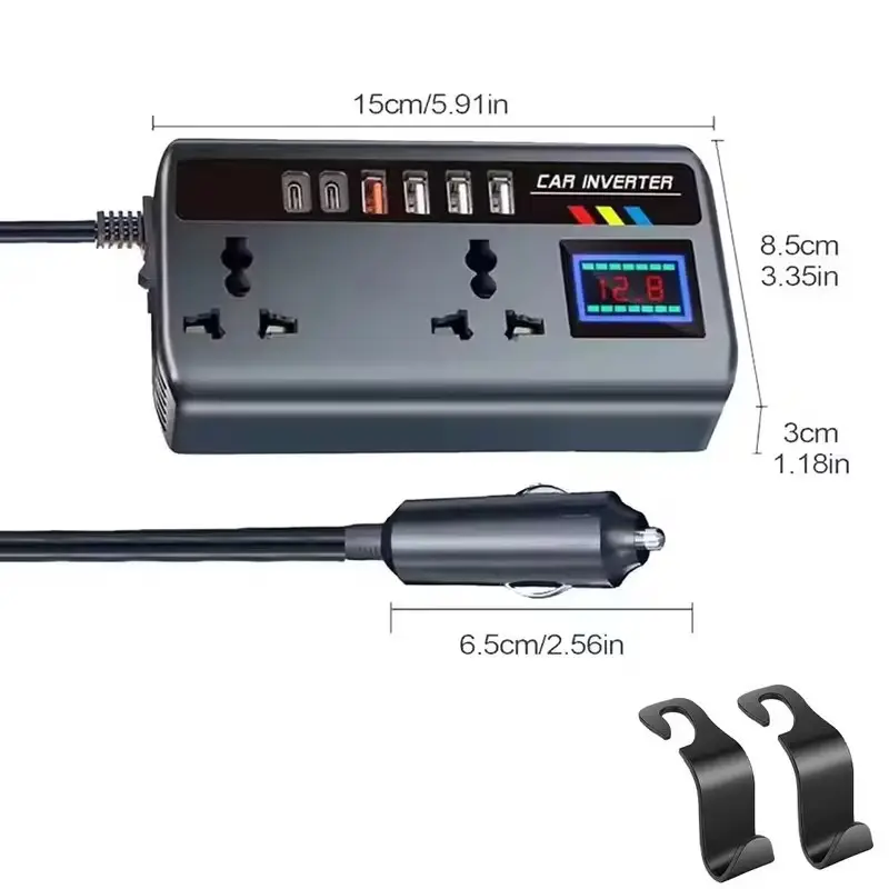 Car Power Inverter 12V/24V to 220V Portable Converter Fast Charge USB & Type-C - image 6 | Free standard UK delivery included | Discount Quality Products
