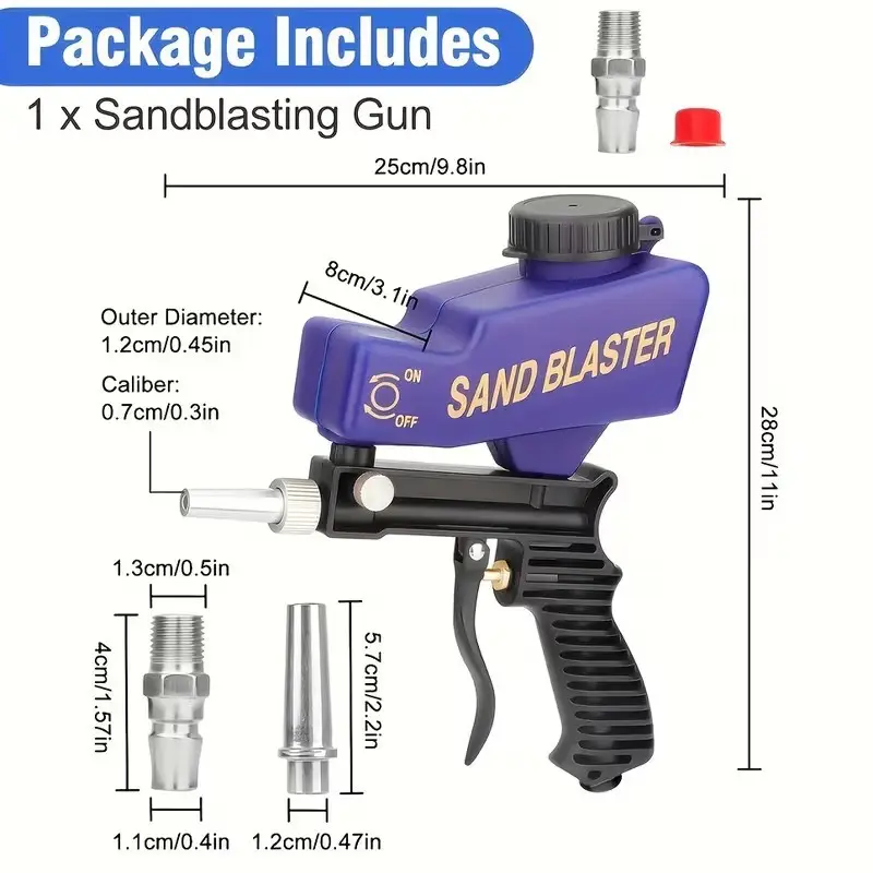 Pneumatic Sandblasting Gun Adjustable Air Sand Blaster 90PSI Rust Removal Tool - image 7 | Free standard UK delivery included | Discount Quality Products