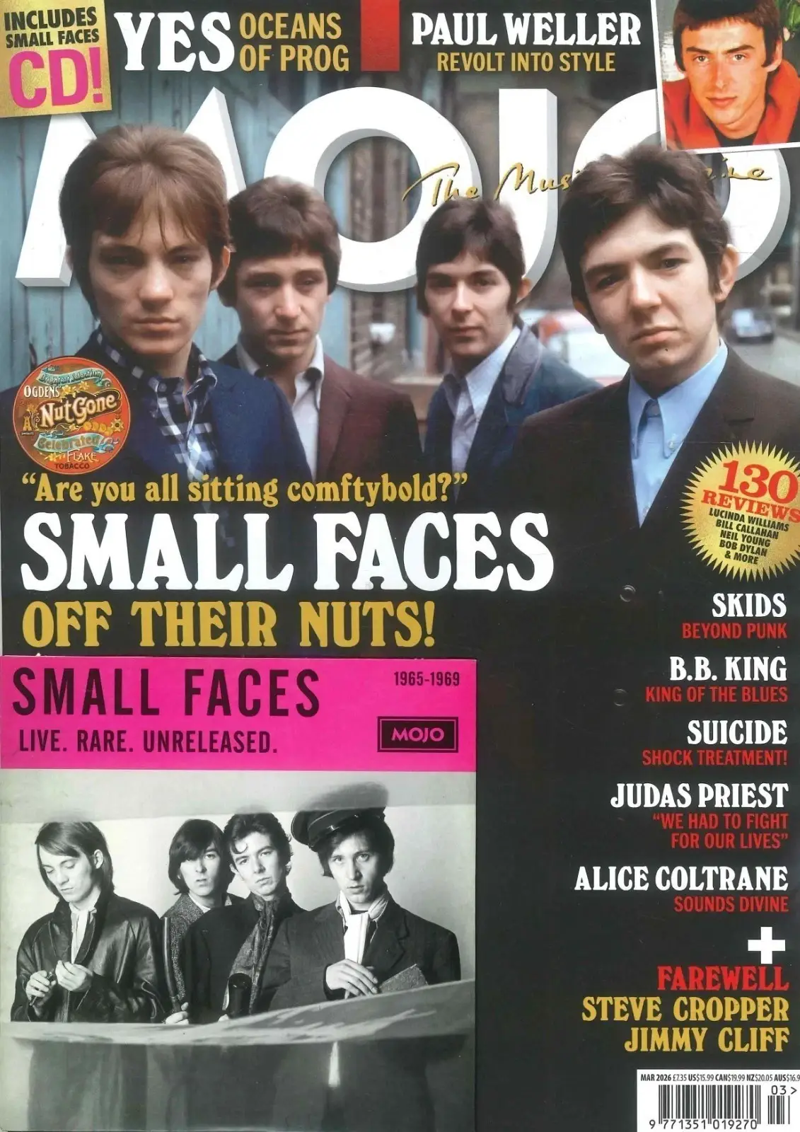 Mojo Magazine: Free CD, Small Faces, Steve Marriott, Paul Weller, March 2026