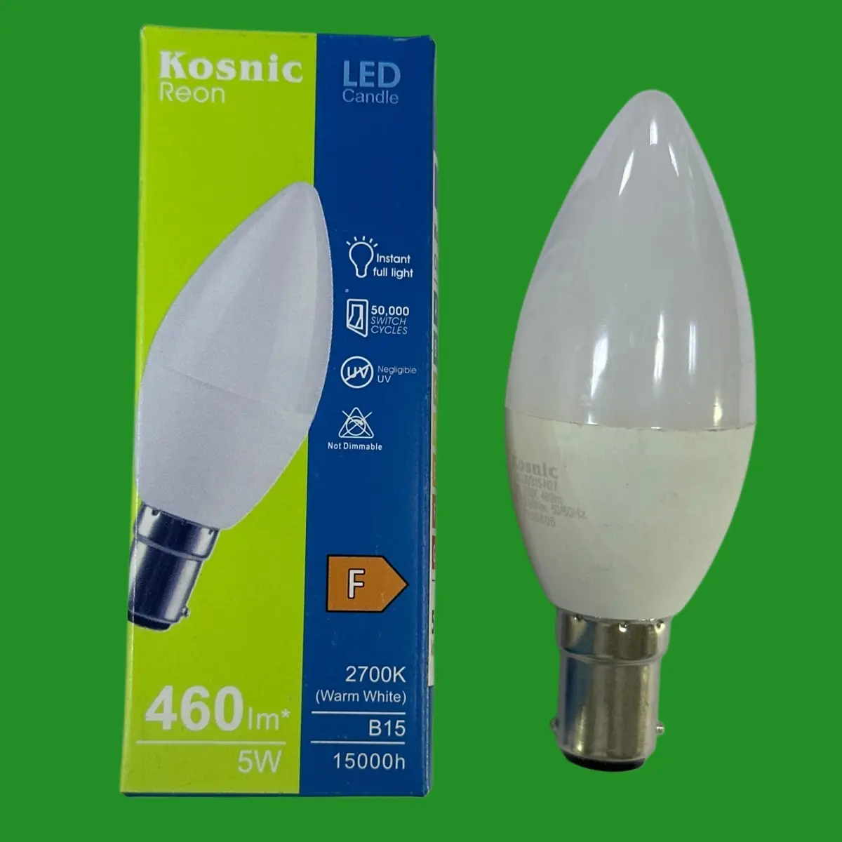 5x 5W =39W Kosnic LED Candle Light Bulbs SBC B15 Small Bayonet 2700K Warm White